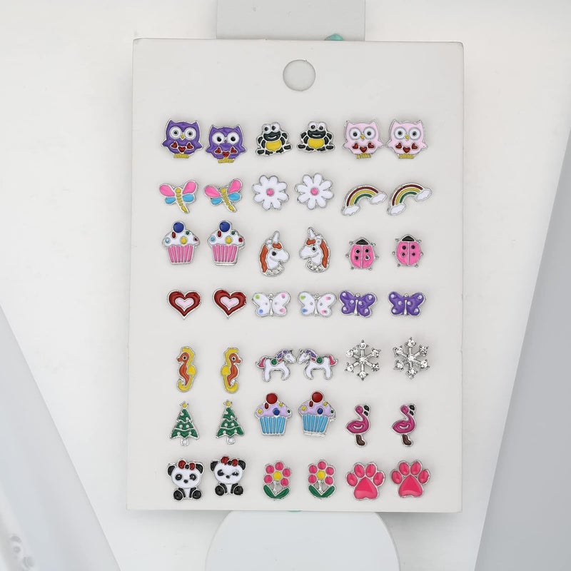 AOROCO Store 20 Pairs Hypoallergenic Stud Earrings Set for Girls Jewelry Gifts for Girls Kids Women - Image 2